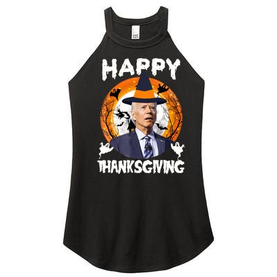 Funny Joe Biden Happy Thanksgiving Confused Happy Halloween Women’s Perfect Tri Rocker Tank