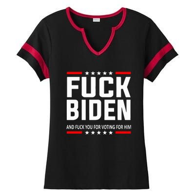 Fuck Joe Biden Ladies Halftime Notch Neck Tee