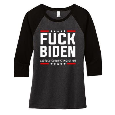 Fuck Joe Biden Women's Tri-Blend 3/4-Sleeve Raglan Shirt