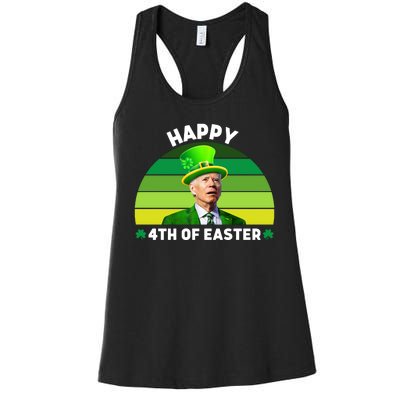 Funny Joe Biden St Patricks Day Happy 4th Of Easter Women's Racerback Tank