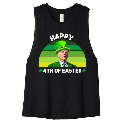 Funny Joe Biden St Patricks Day Happy 4th Of Easter Women's Racerback Cropped Tank