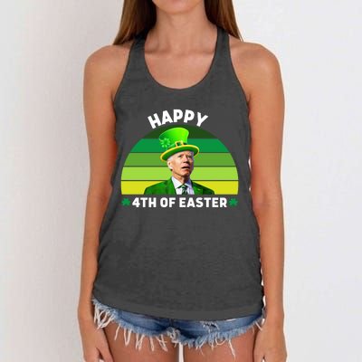 Funny Joe Biden St Patricks Day Happy 4th Of Easter Women's Knotted Racerback Tank