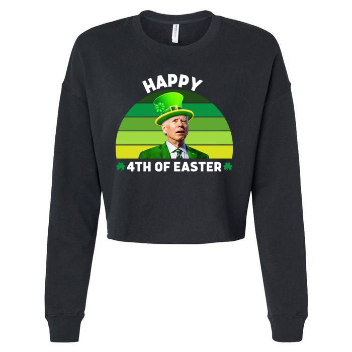 Funny Joe Biden St Patricks Day Happy 4th Of Easter Cropped Pullover Crew