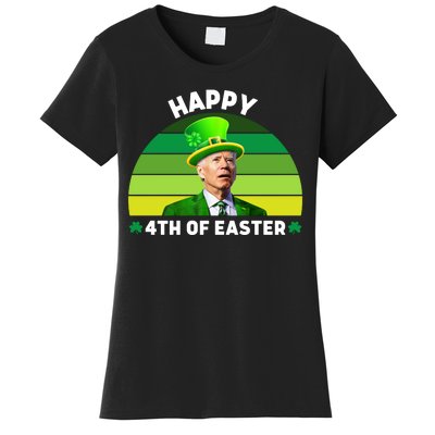 Funny Joe Biden St Patricks Day Happy 4th Of Easter Women's T-Shirt