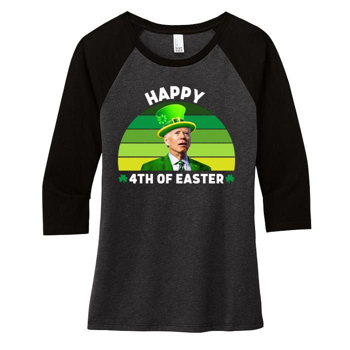 Funny Joe Biden St Patricks Day Happy 4th Of Easter Women's Tri-Blend 3/4-Sleeve Raglan Shirt