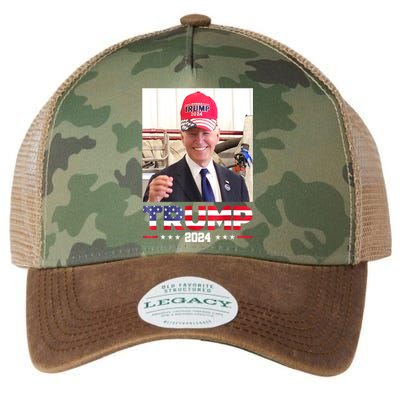 Funny Joe Biden Wearing A Trump Hat Gift Legacy Tie Dye Trucker Hat