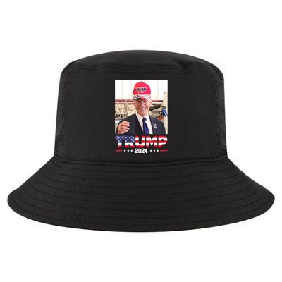 Funny Joe Biden Wearing A Trump Hat Gift Cool Comfort Performance Bucket Hat