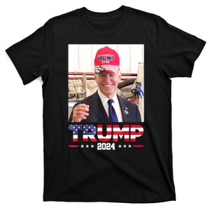 Funny Joe Biden Wearing A Trump Hat Gift T-Shirt