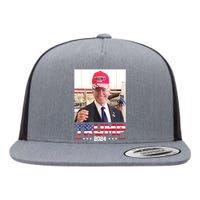 Funny Joe Biden Wearing A Trump Hat Gift Flat Bill Trucker Hat