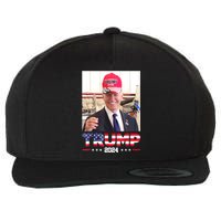 Funny Joe Biden Wearing A Trump Hat Gift Wool Snapback Cap