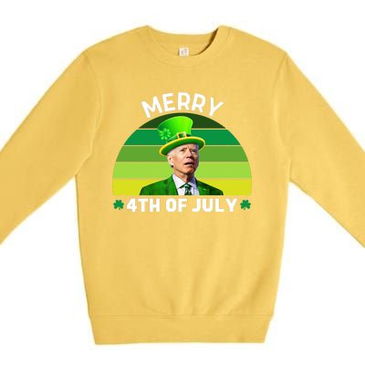 Funny Joe Biden St Patricks Day Merry 4th Of July Premium Crewneck Sweatshirt