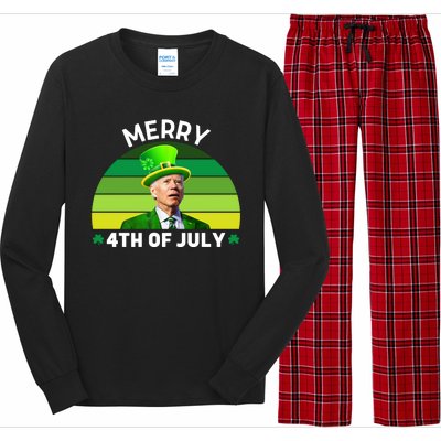 Funny Joe Biden St Patricks Day Merry 4th Of July Long Sleeve Pajama Set