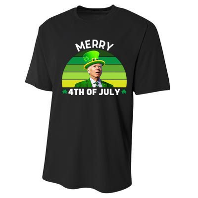 Funny Joe Biden St Patricks Day Merry 4th Of July Performance Sprint T-Shirt