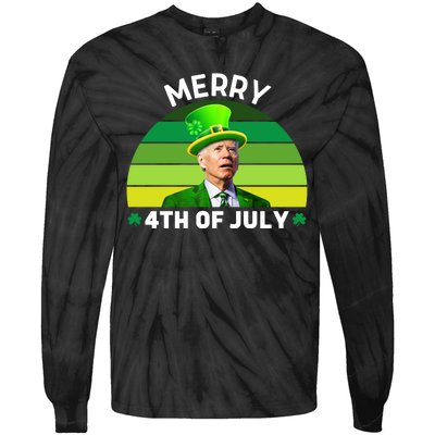 Funny Joe Biden St Patricks Day Merry 4th Of July Tie-Dye Long Sleeve Shirt