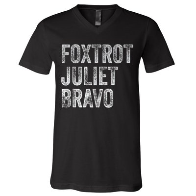 Foxtrot Juliet Bravo, FJB Design V-Neck T-Shirt