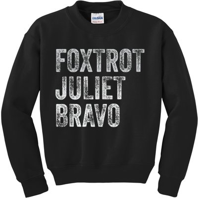 Foxtrot Juliet Bravo, FJB Design Kids Sweatshirt