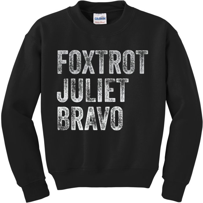 Foxtrot Juliet Bravo, FJB Design Kids Sweatshirt