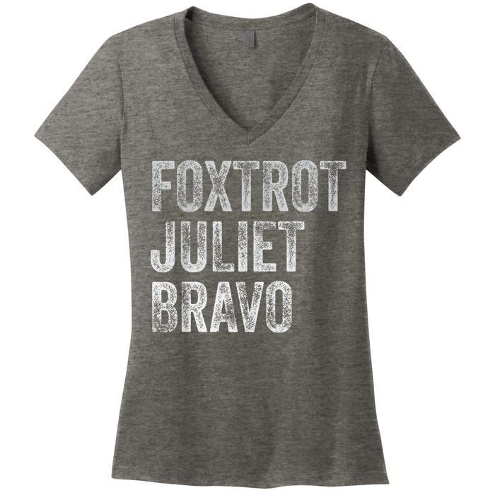 Foxtrot Juliet Bravo, FJB Design Women's V-Neck T-Shirt