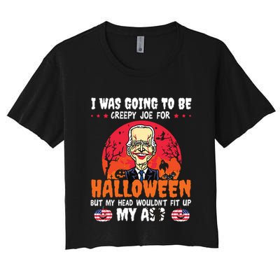 Funny Joe Biden I Was Going To Be Creepy Joe For Halloween Crop Top
