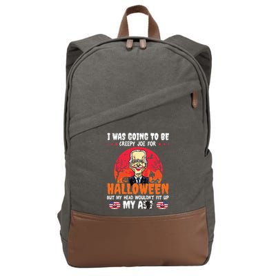 Funny Joe Biden I Was Going To Be Creepy Joe For Halloween Cotton Canvas Backpack