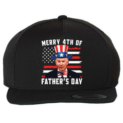 Funny Joe Biden Happy Merry 4th Of July Confused Fathers Day Wool Snapback Cap