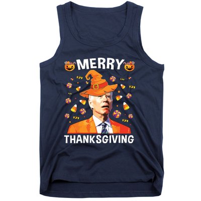 Funny Joe Biden Happy Halloween Merry Thanksgiving Tank Top