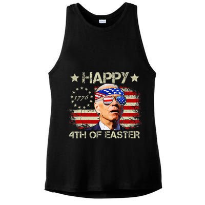 Funny Joe Biden 4th Of July Happy 4th Of Easter Us Flag Ladies PosiCharge Tri-Blend Wicking Tank
