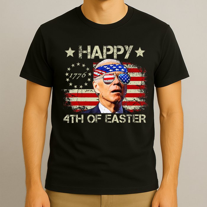 Funny Joe Biden 4th Of July Happy 4th Of Easter Us Flag T-Shirt