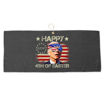 Funny Joe Biden 4th Of July Happy 4th Of Easter Us Flag Large Microfiber Waffle Golf Towel