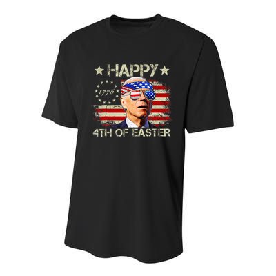 Funny Joe Biden 4th Of July Happy 4th Of Easter Us Flag Youth Performance Sprint T-Shirt