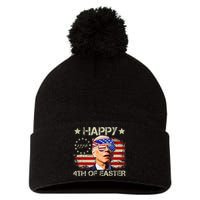 Funny Joe Biden 4th Of July Happy 4th Of Easter Us Flag Pom Pom 12in Knit Beanie
