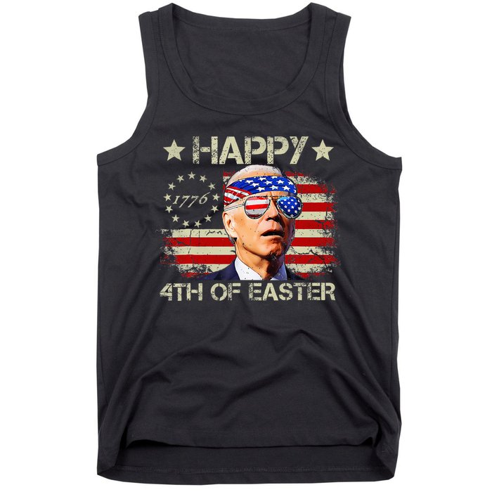 Funny Joe Biden 4th Of July Happy 4th Of Easter Us Flag Tank Top