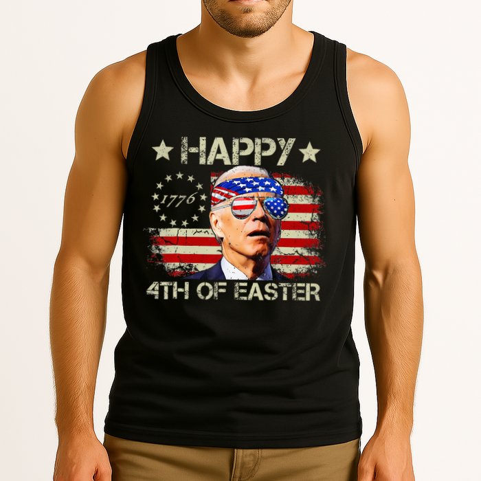 Funny Joe Biden 4th Of July Happy 4th Of Easter Us Flag Tank Top