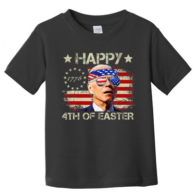 Funny Joe Biden 4th Of July Happy 4th Of Easter Us Flag Toddler T-Shirt