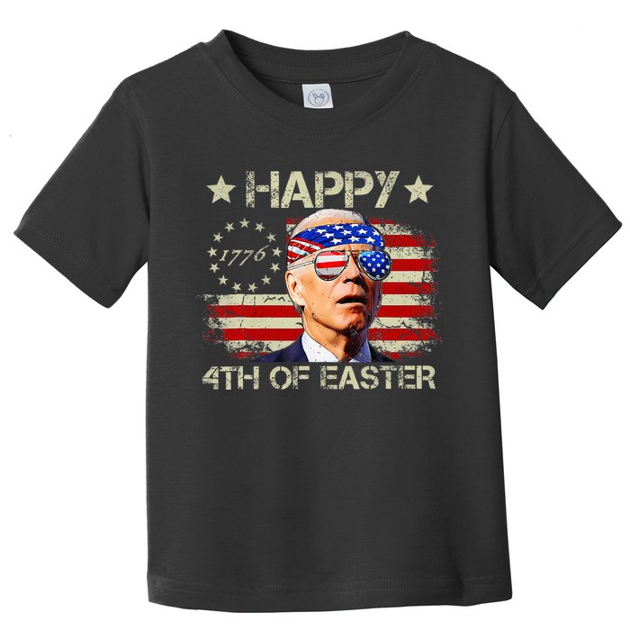 Funny Joe Biden 4th Of July Happy 4th Of Easter Us Flag Toddler T-Shirt
