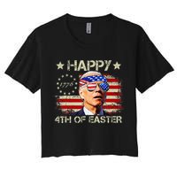 Funny Joe Biden 4th Of July Happy 4th Of Easter Us Flag Crop Top