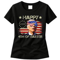 Funny Joe Biden 4th Of July Happy 4th Of Easter Us Flag Womens T-Shirt