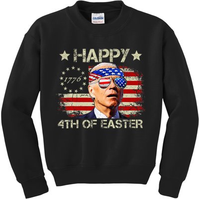 Funny Joe Biden 4th Of July Happy 4th Of Easter Us Flag Kids Sweatshirt