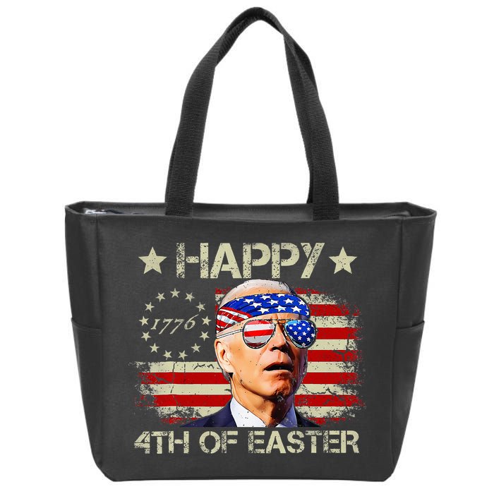 Funny Joe Biden 4th Of July Happy 4th Of Easter Us Flag Zip Tote Bag