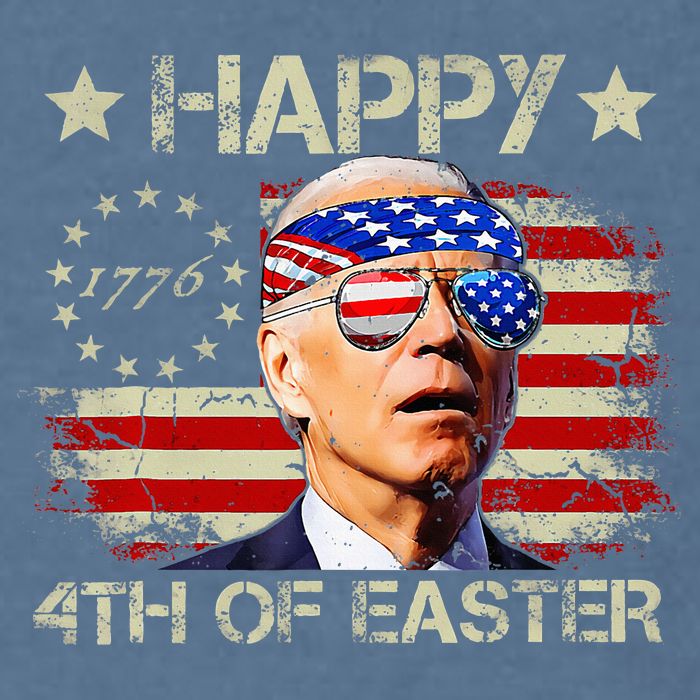 Funny Joe Biden 4th Of July Happy 4th Of Easter Us Flag Garment-Dyed Sweatshirt