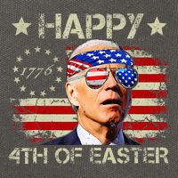 Funny Joe Biden 4th Of July Happy 4th Of Easter Us Flag Cotton Canvas Backpack