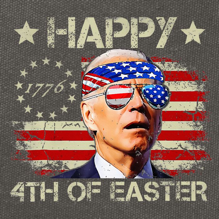 Funny Joe Biden 4th Of July Happy 4th Of Easter Us Flag Cotton Canvas Backpack