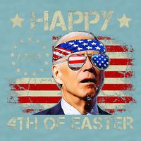 Funny Joe Biden 4th Of July Happy 4th Of Easter Us Flag Sueded Cloud Jersey T-Shirt