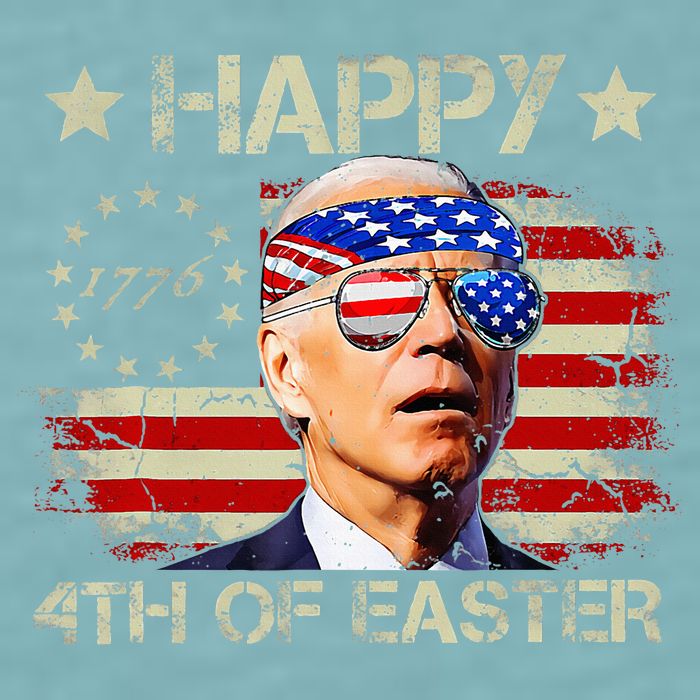 Funny Joe Biden 4th Of July Happy 4th Of Easter Us Flag Sueded Cloud Jersey T-Shirt
