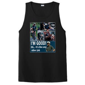 Funny Joe Biden Falling Off Bicycle Bike Meme PosiCharge Competitor Tank