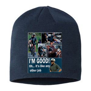 Funny Joe Biden Falling Off Bicycle Bike Meme Sustainable Beanie