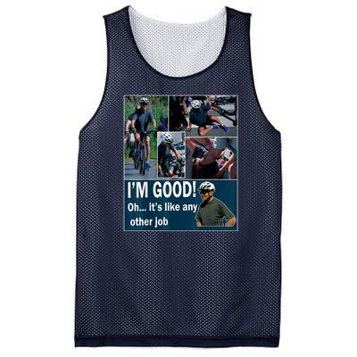 Funny Joe Biden Falling Off Bicycle Bike Meme Mesh Reversible Basketball Jersey Tank