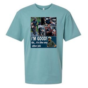 Funny Joe Biden Falling Off Bicycle Bike Meme Sueded Cloud Jersey T-Shirt