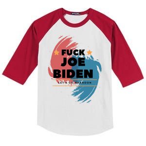 Fuck Joe Biden Let's Go Brandon Star Kids Colorblock Raglan Jersey