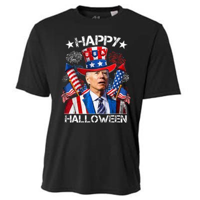 Funny Joe Biden 4th Of July Happy Halloween Firework Cooling Performance Crew T-Shirt